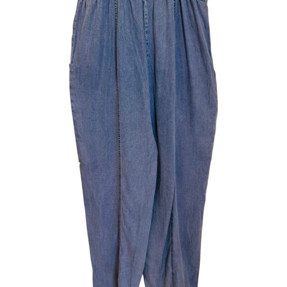 Jumpsuit Smocked Back V Neckline Wide Leg Jumpsuit Size Medium - Picture 9 of 10